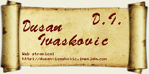Dušan Ivašković vizit kartica